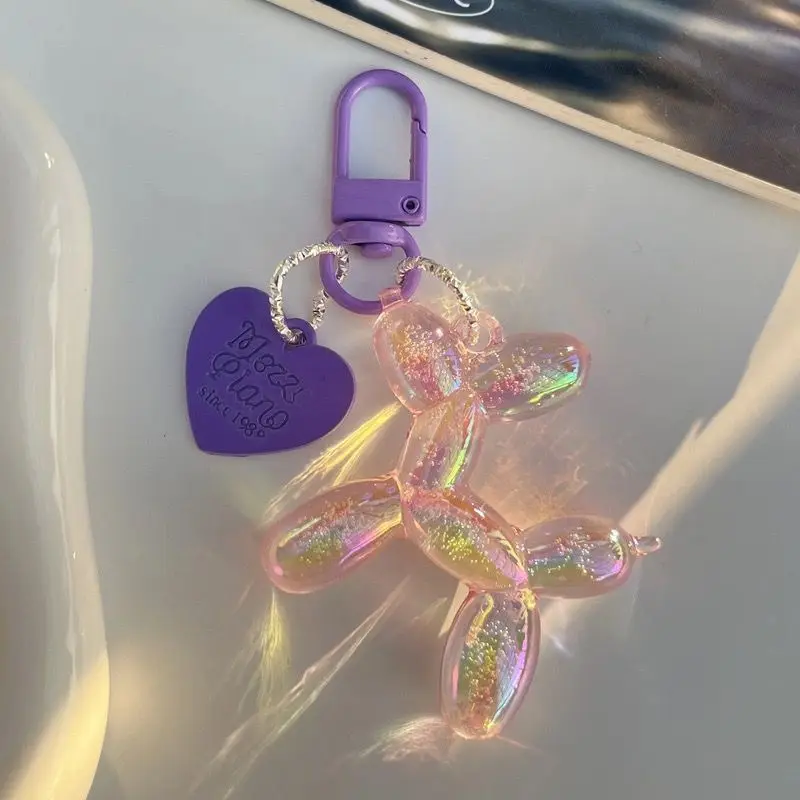Akrylowy breloczek z balonem Y2K do torby — wisiorek na klucze styl kawaii Czarny