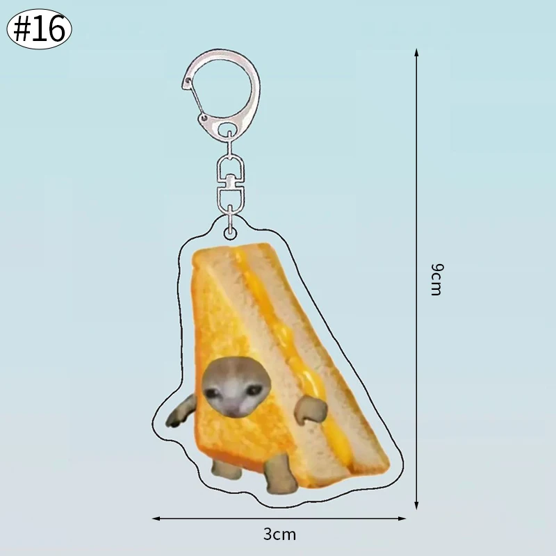 Akrylowy breloczek z kotem bananem – zabawny wisiorek do plecaka Pomarańczowy