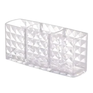 Akrylowy organizer na pędzle i kosmetyki z 3 przegródkami 1pc
