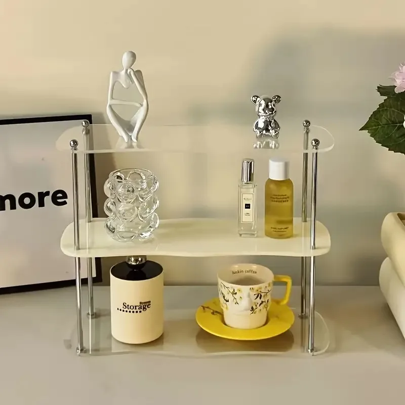 Akrylowy regał na kosmetyki i perfumy 2-3 poziomy Czarny