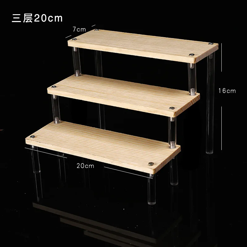 Akrylowy stojak ekspozycyjny wielopoziomowy na figurki i perfumy 3 tier 20x7cm