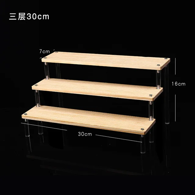 Akrylowy stojak ekspozycyjny wielopoziomowy na figurki i perfumy 3 tier 30x7cm