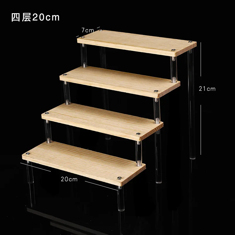 Akrylowy stojak ekspozycyjny wielopoziomowy na figurki i perfumy 4 tier 20x7cm