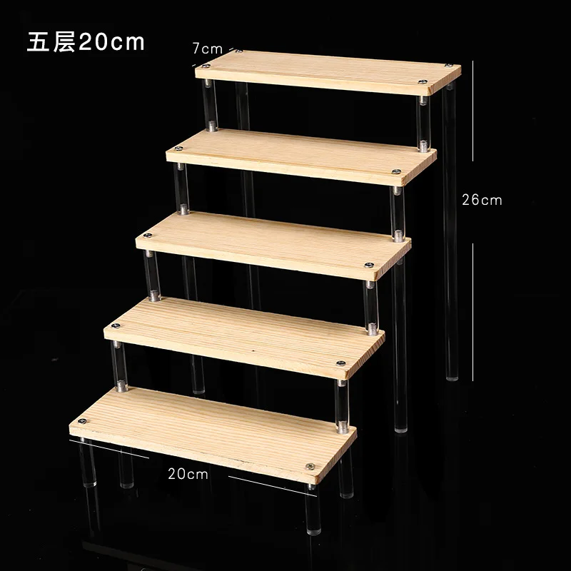 Akrylowy stojak ekspozycyjny wielopoziomowy na figurki i perfumy 5 tier 20x7cm