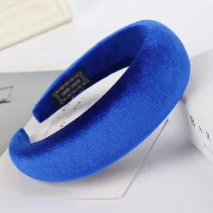 Aksamitna opaska do włosów retro dla kobiet 4 cm Royal