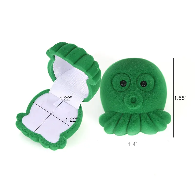 Aksamitne pudełko na pierścionek w kształcie zwierzątka Octopus