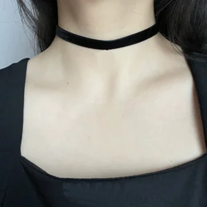 Aksamitny choker na szyję w stylu vintage Uniwersalny