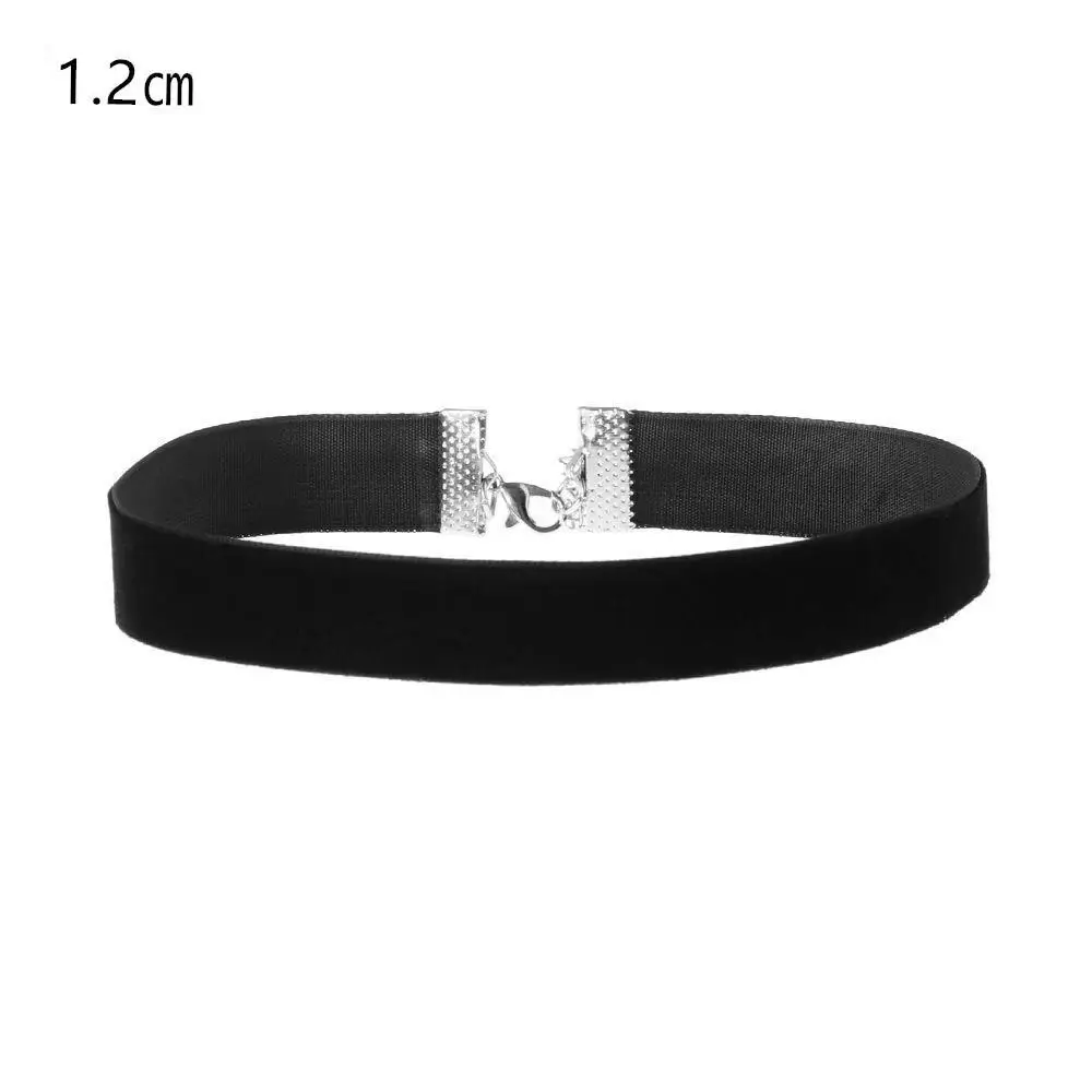 Aksamitny choker w stylu gotyckim dla kobiet Wide 1.