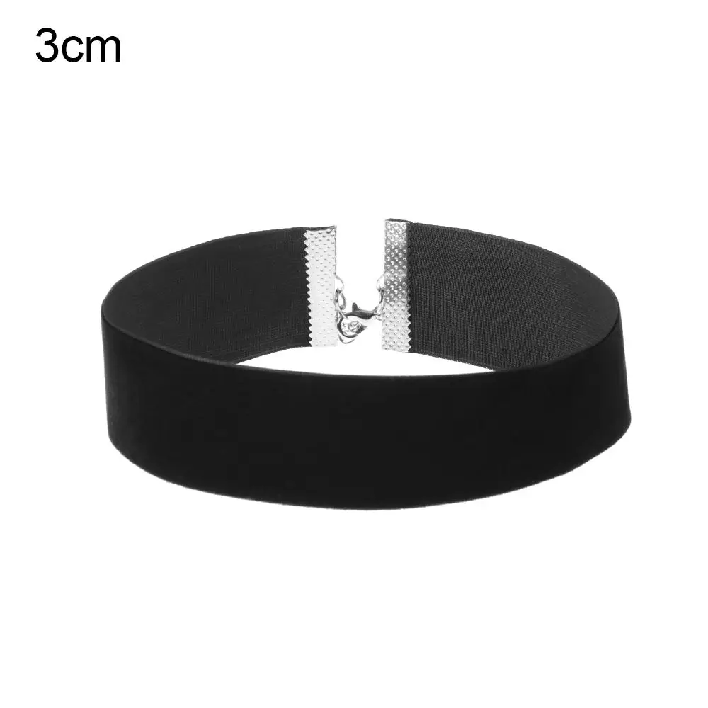 Aksamitny choker z szeroką wstążką w stylu retro i gothic 3cm