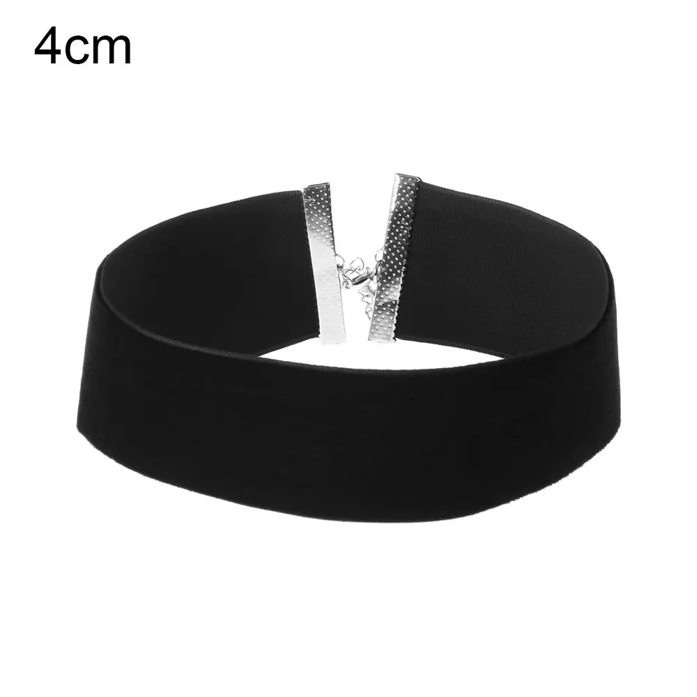 Aksamitny choker z szeroką wstążką w stylu retro i gothic 4cm