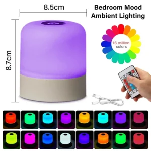 Akumulatorowa lampka nocna LED z pilotem dotykowym 16 colors remote