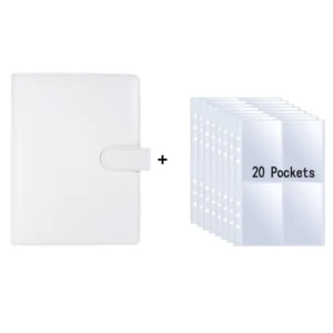 Album na karty fotograficzne A5 ze skóry PU – organizer z 20 kieszeniami Zielony