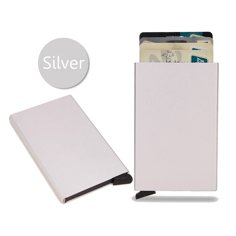 Aluminiowe etui na karty RFID slim - minimalistyczny portfel Srebrny