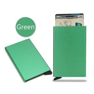 Aluminiowe etui na karty RFID slim - minimalistyczny portfel Zielony