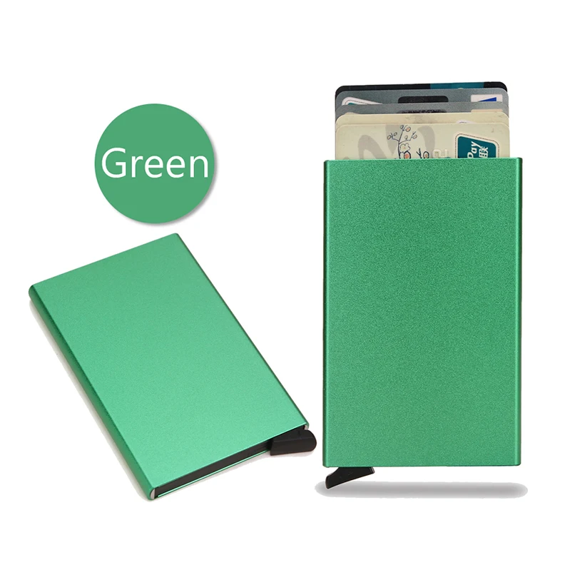 Aluminiowe etui na karty RFID slim - minimalistyczny portfel Zielony