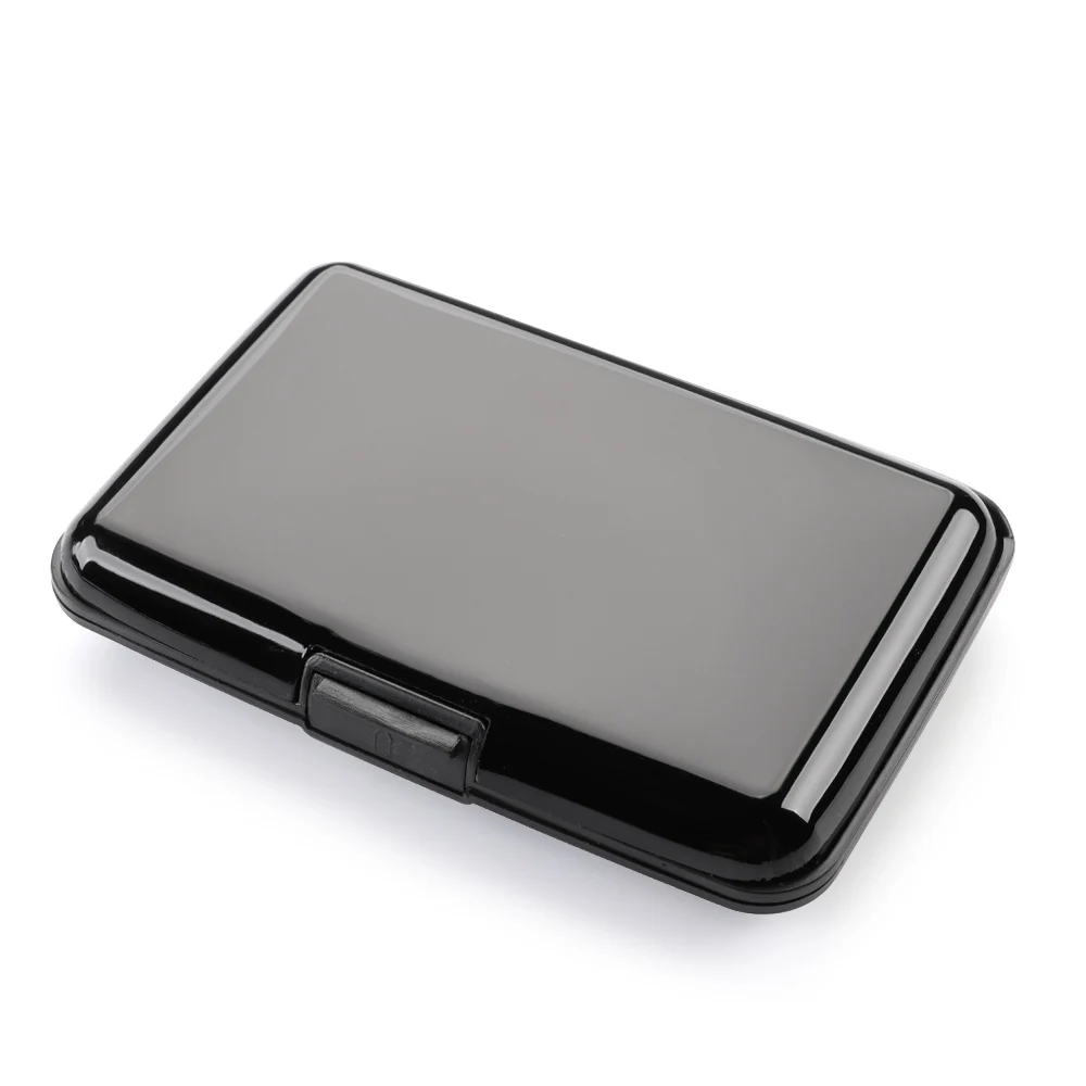Aluminiowe etui na karty RFID z ochroną na 6 kart Czarny
