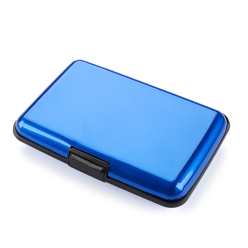 Aluminiowe etui na karty RFID z ochroną na 6 kart Niebieski