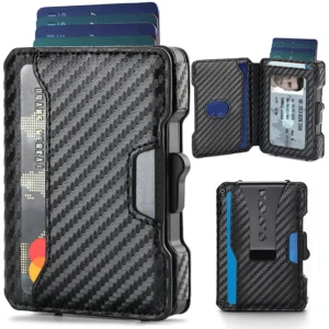 Aluminiowe etui na karty z ochroną RFID Carbon fiber