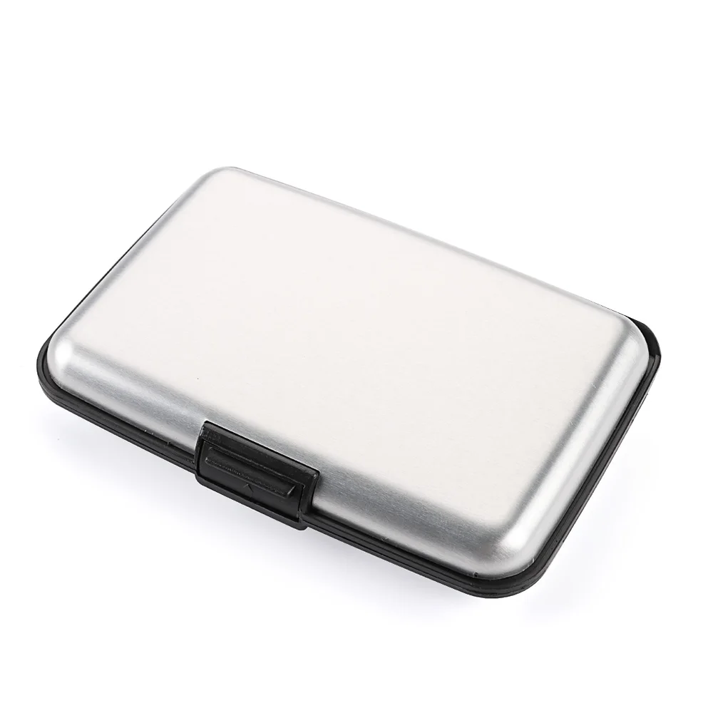 Aluminiowe etui na karty RFID z ochroną na 6 kart Srebrny