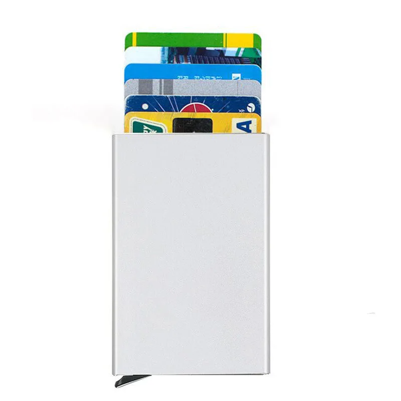 Aluminiowe etui na karty z ochroną RFID Srebro