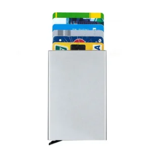 Aluminiowe etui na karty z ochroną RFID Szary