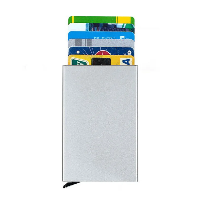 Aluminiowe etui na karty z ochroną RFID Szary