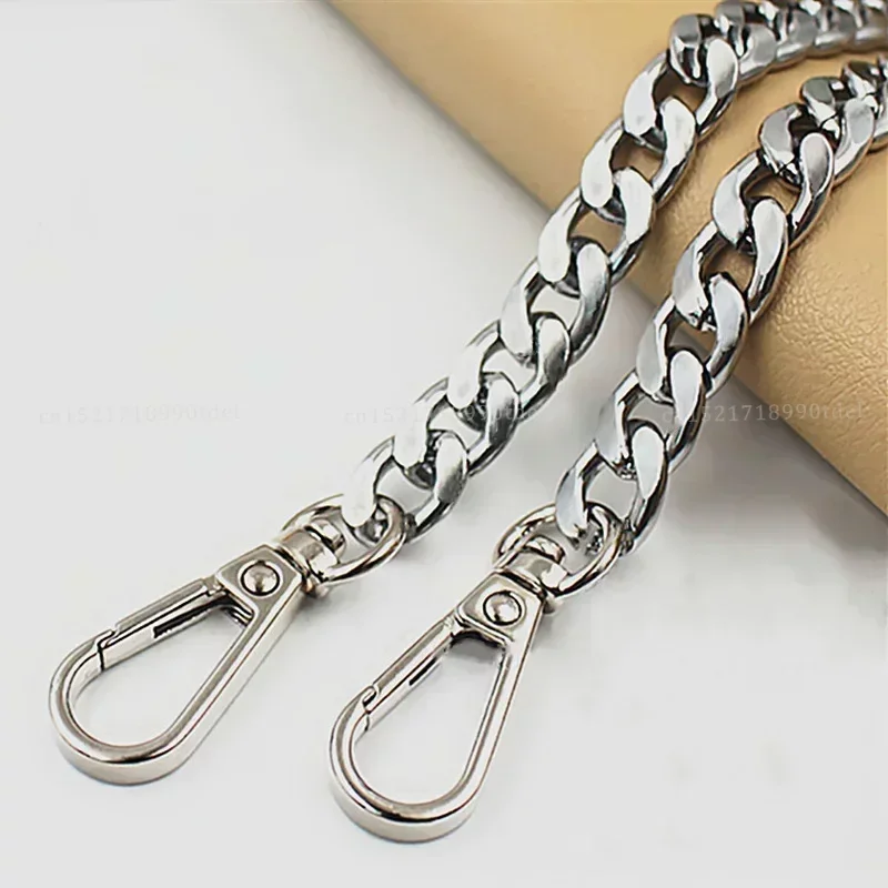 Aluminiowy łańcuszek do torebki wymienny pasek Srebrny