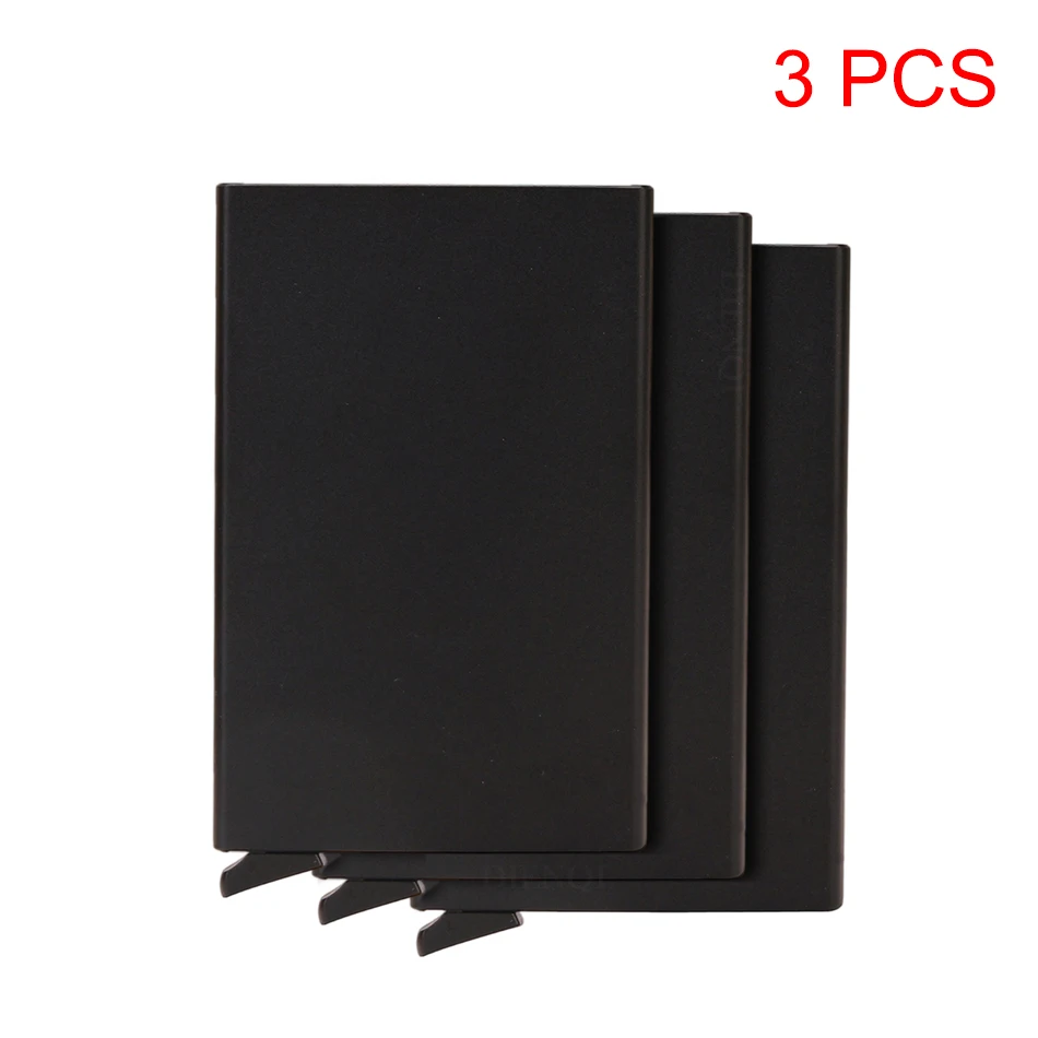 Aluminiowy portfel RFID na karty z mechanizmem pop-up Czarny