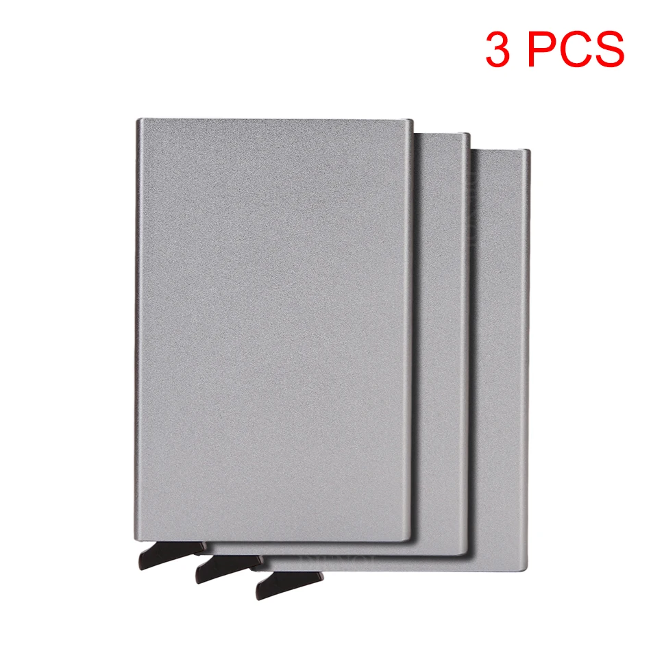 Aluminiowy portfel RFID na karty z mechanizmem pop-up Szary