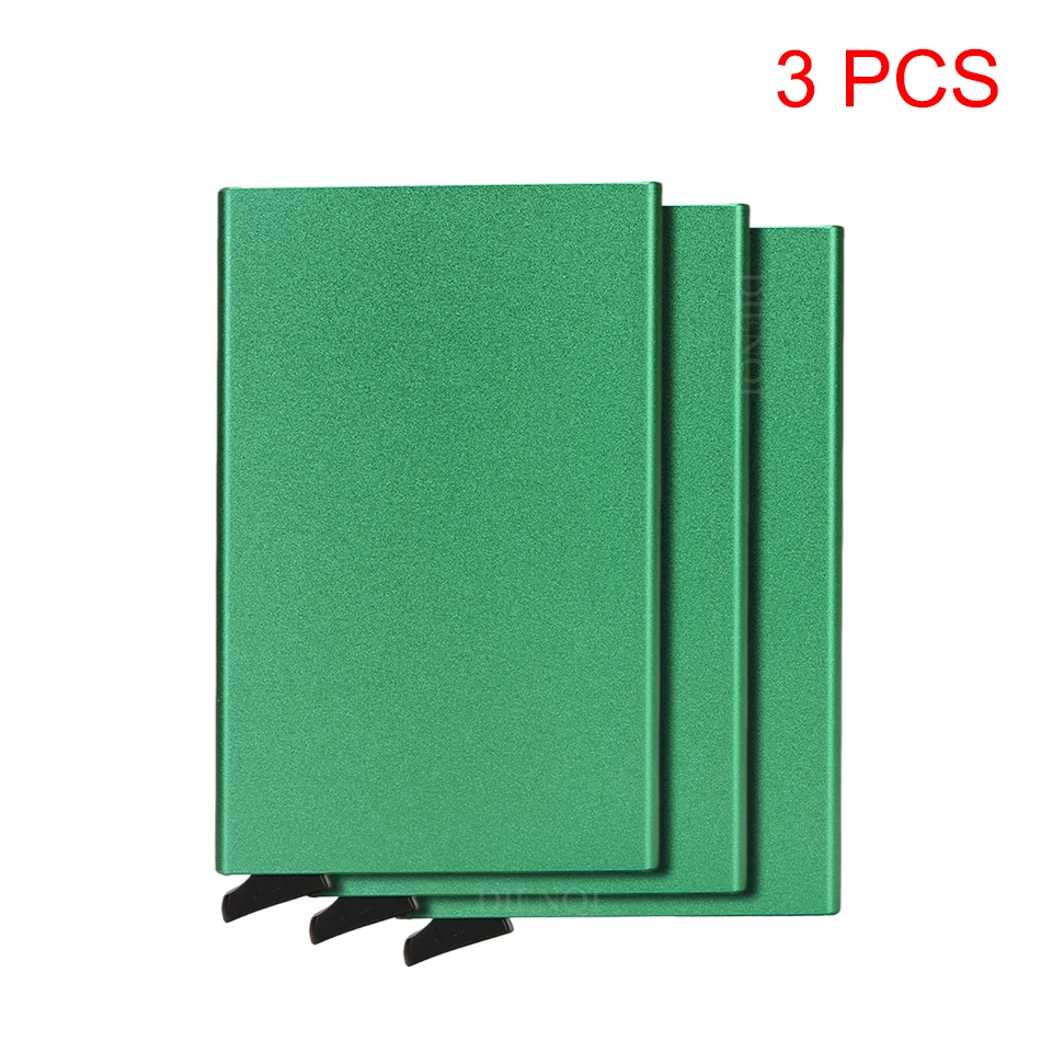 Aluminiowy portfel RFID na karty z mechanizmem pop-up Zielony
