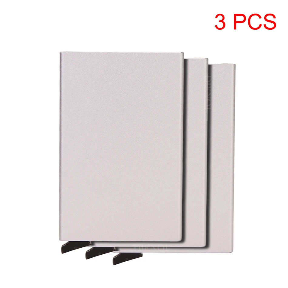 Aluminiowy portfel RFID na karty z mechanizmem pop-up Srebrny
