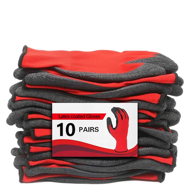Antypoślizgowe rękawice robocze z powłoką crinkle 10 pairs