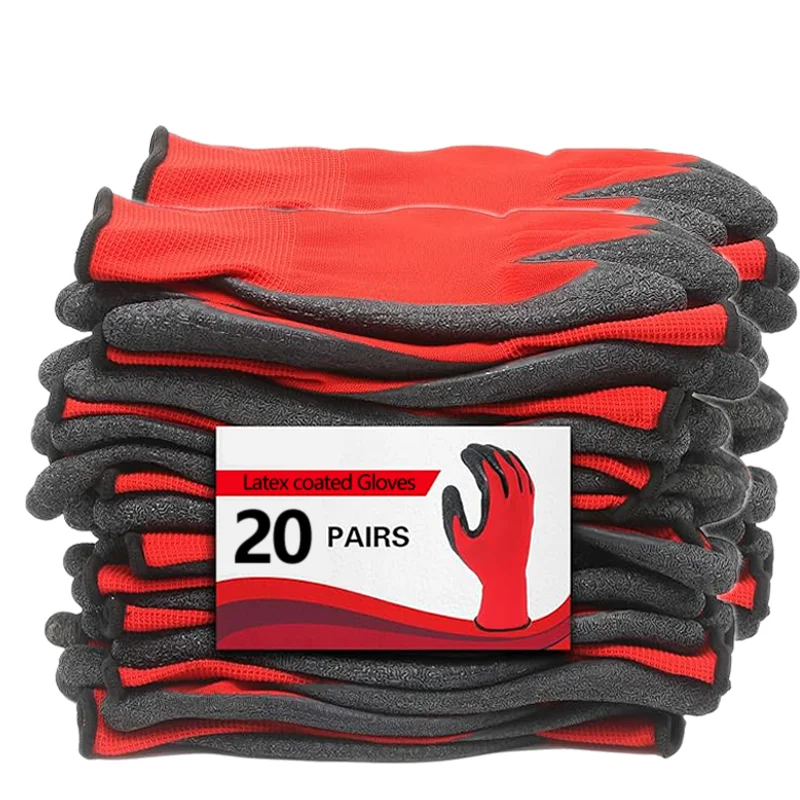 Antypoślizgowe rękawice robocze z powłoką crinkle 20 pairs