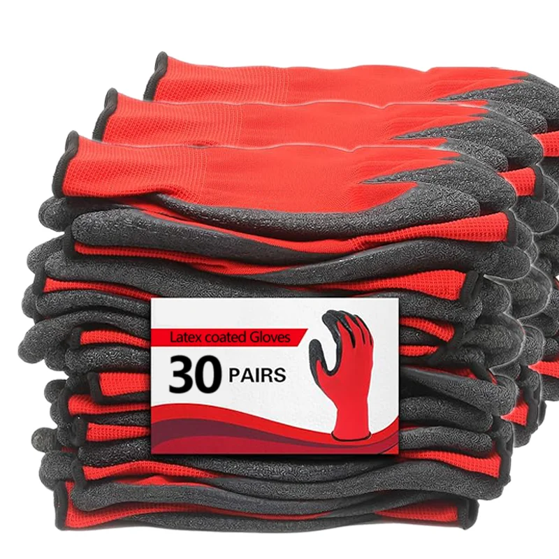 Antypoślizgowe rękawice robocze z powłoką crinkle 30 pairs