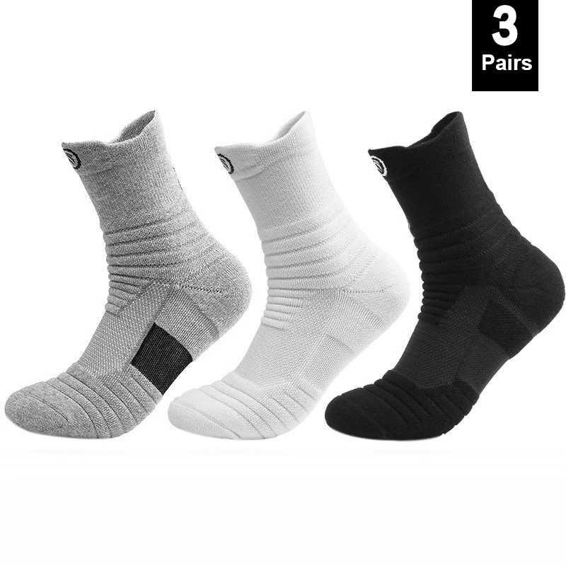 Antypoślizgowe skarpetki sportowe bawełniane, 3 pary 3pairs long mixed