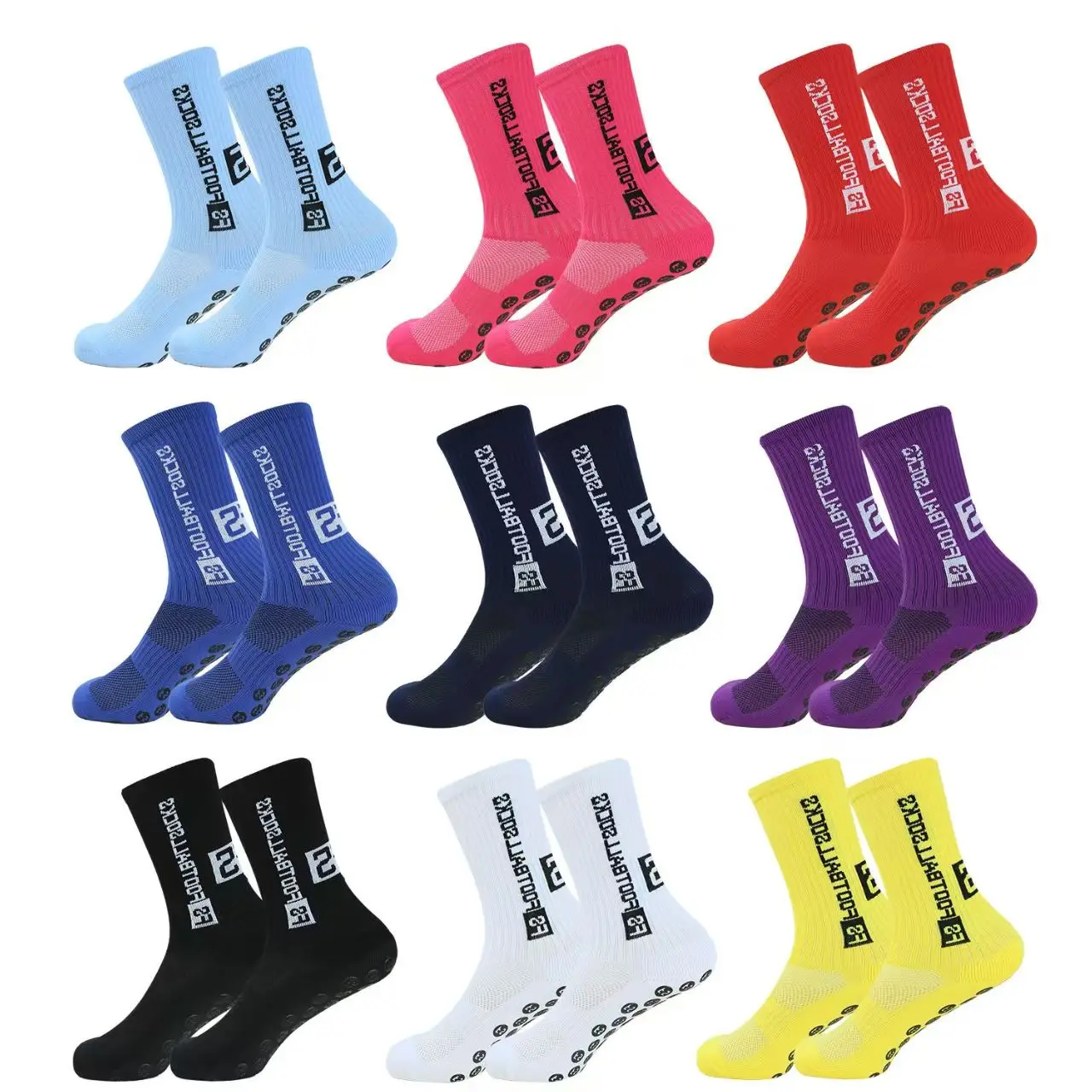 Antypoślizgowe skarpety piłkarskie z silikonem Random 3pairs