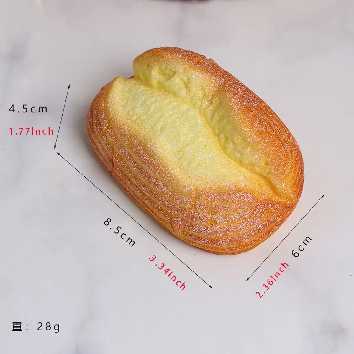 Antystresowa zabawka squishy toast powoli powracająca do kształtu Khaki