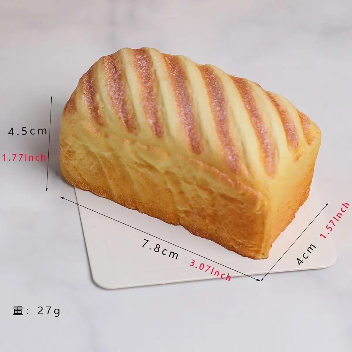 Antystresowa zabawka squishy toast powoli powracająca do kształtu śliwka