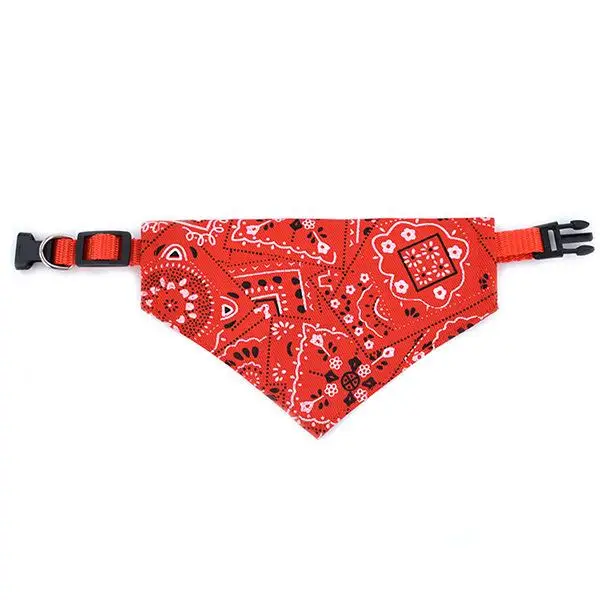 Apaszka bandana dla psa i kota z regulowaną obrożą Czerwony