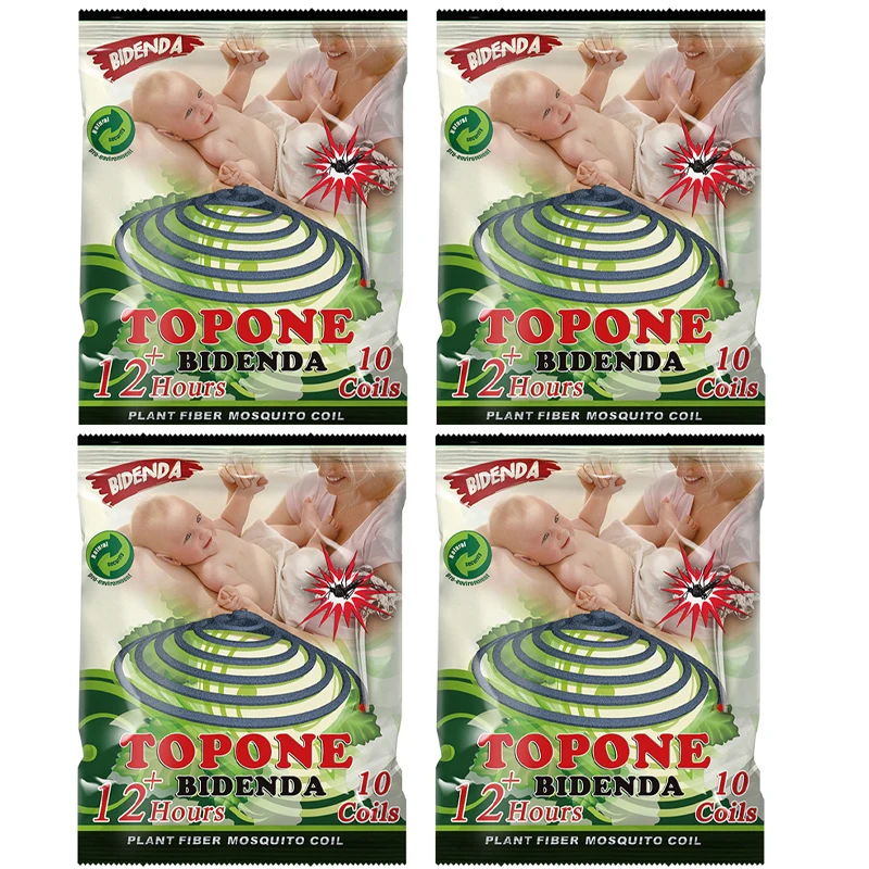 Bambusowe spirale na komary z uchwytem 10 szt. Jasnożółty