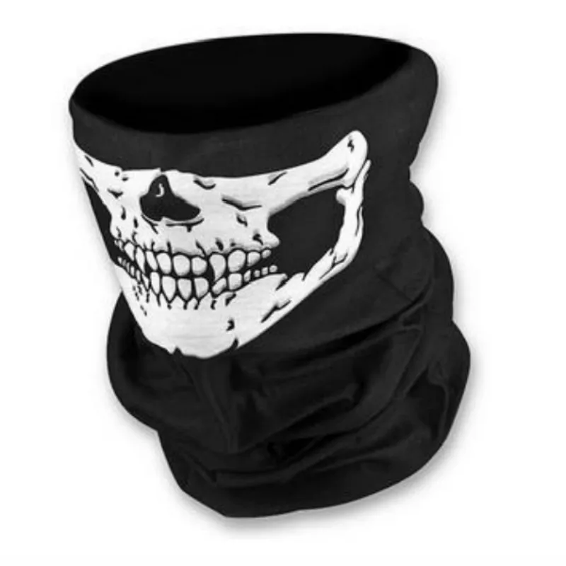 Wielofunkcyjna bandana komin na szyję z wzorem czaszki Czarny