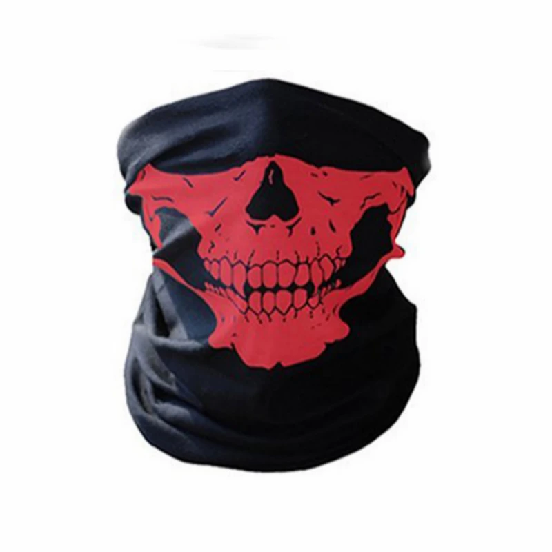 Wielofunkcyjna bandana komin na szyję z wzorem czaszki Czerwony