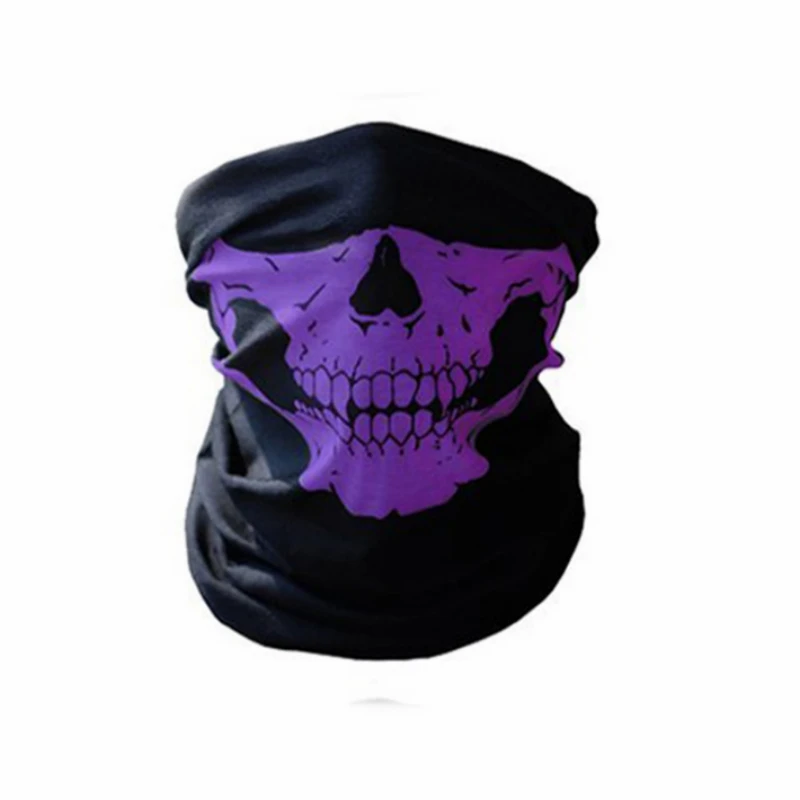 Wielofunkcyjna bandana komin na szyję z wzorem czaszki Lawenda
