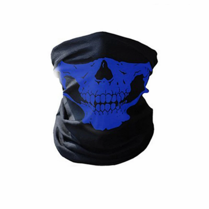 Wielofunkcyjna bandana komin na szyję z wzorem czaszki Niebieski