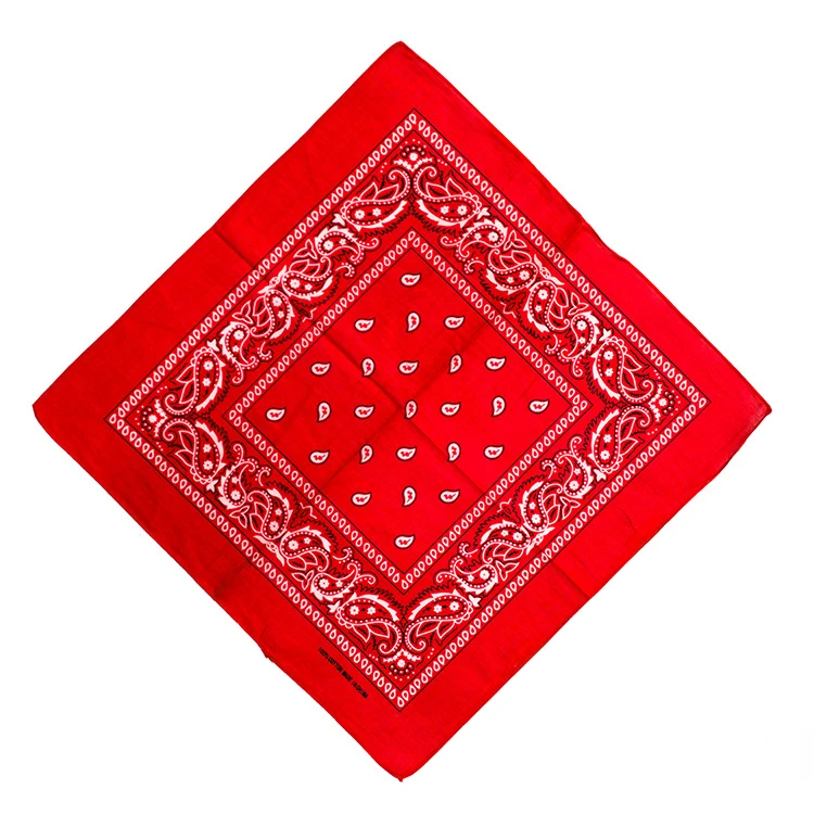 Bandana kowbojska paisley 55x55 cm – chusta na szyję i głowę Czerwony