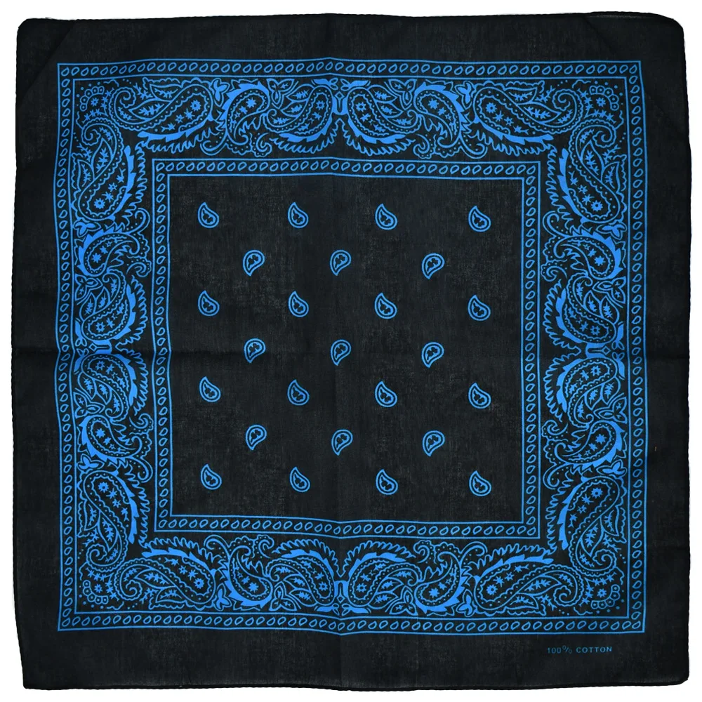 Bandana z wzorem paisley w stylu hip-hop Niebieski