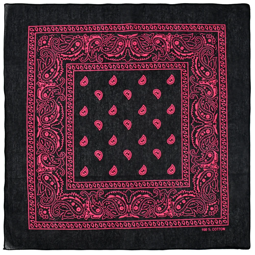 Bandana z wzorem paisley w stylu hip-hop Róża czerwona