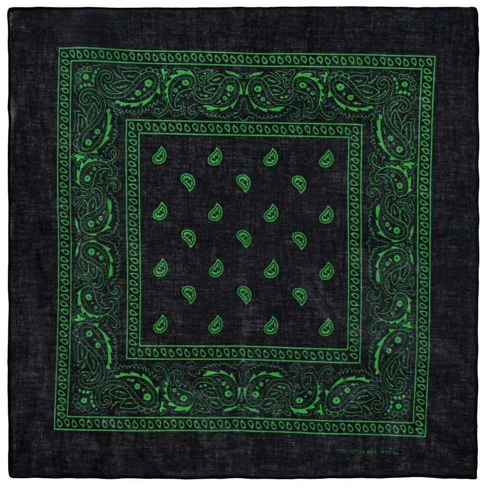 Bandana z wzorem paisley w stylu hip-hop Zielony