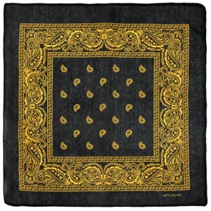 Bandana z wzorem paisley w stylu hip-hop żółty
