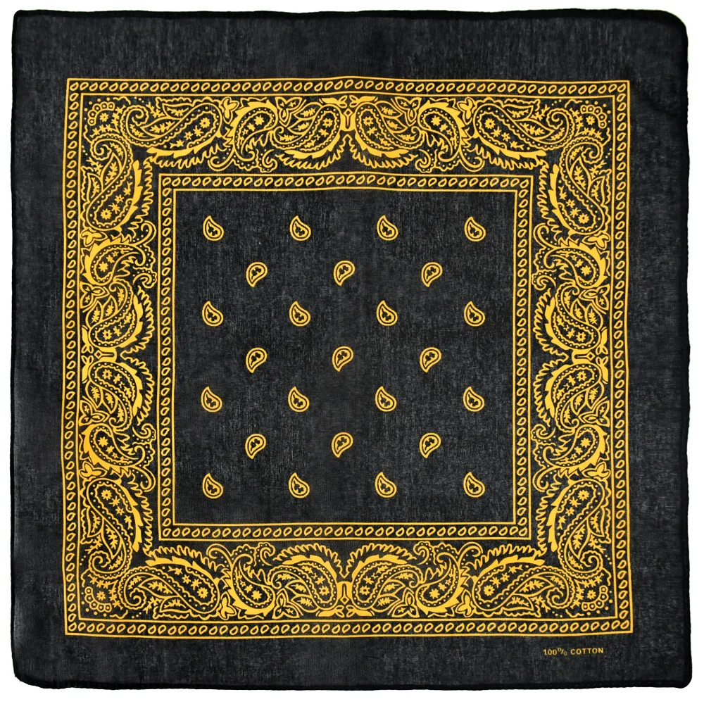 Bandana z wzorem paisley w stylu hip-hop żółty
